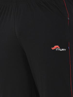 black solid full length track pant - 16933213 - Standard Image - 5