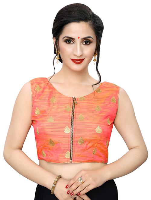 zipper detail embroidered blouse - 16933945 - Standard Image - 1