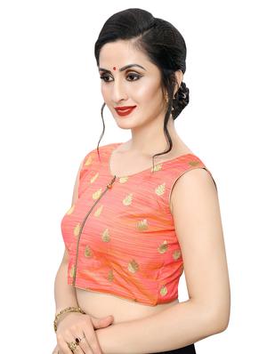 zipper detail embroidered blouse - 16933945 - Standard Image - 2