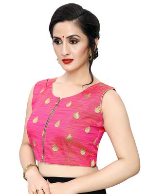 zipper detail embroidered blouse - 16933946 - Standard Image - 2