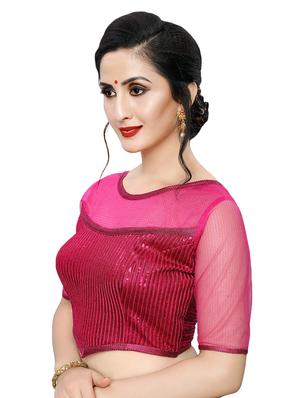 net yoke embroidered blouse - 16933954 - Standard Image - 2