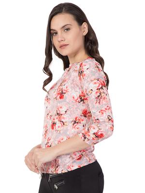 round neck floral top - 16935516 - Standard Image - 2