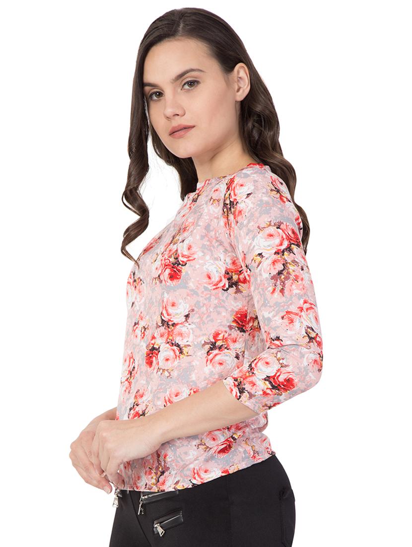 round neck floral top - 16935516 - Zoom Image - 2