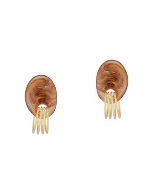 brown metal studs earring - 16936201 - Standard Image - 2