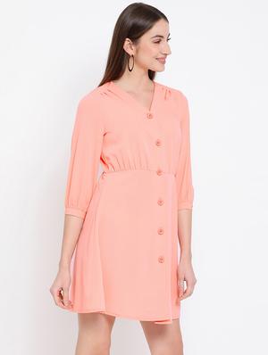 gather detail button up a-line dress - 16936469 - Standard Image - 2