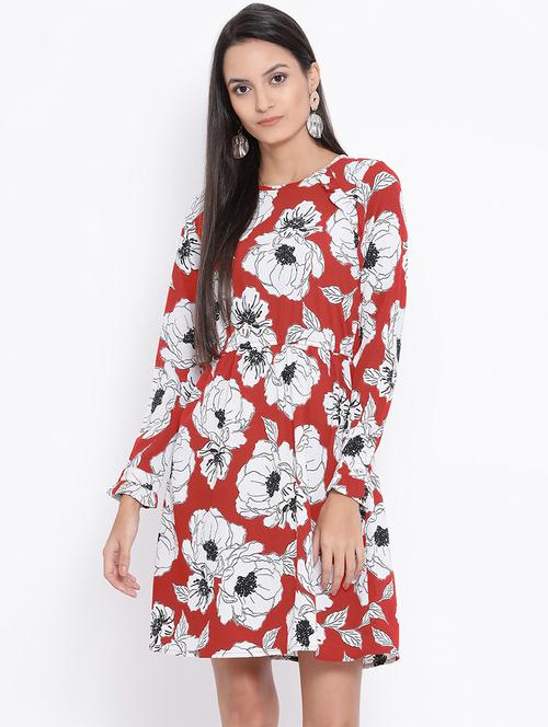 frill detail blouson waist a-line dress - 16936489 - Very Small Image - 1