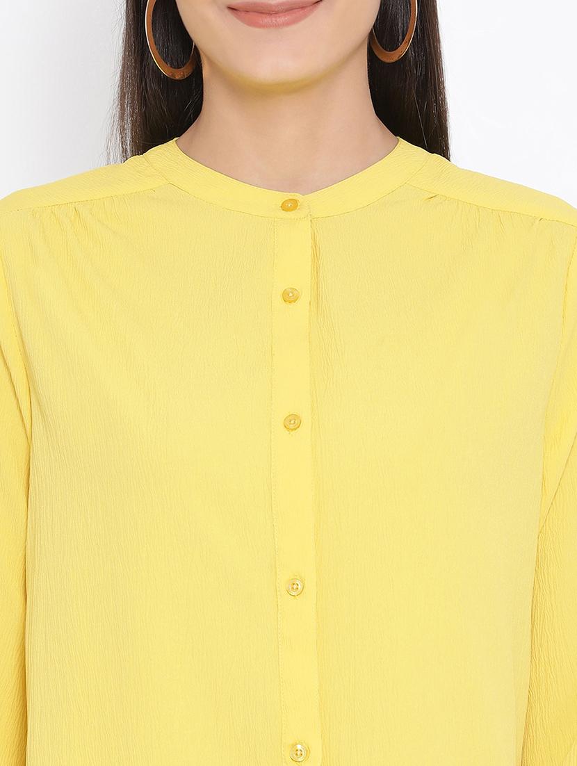 mandarin neck solid shirt - 16936603 - Zoom Image - 5