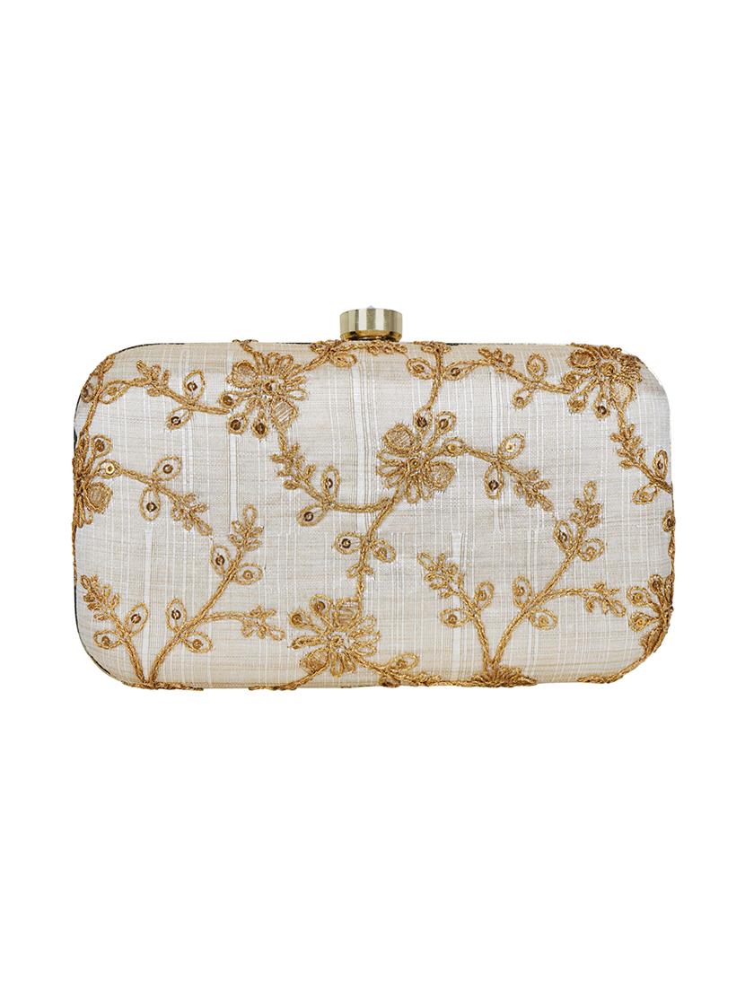 white faux silk box clutch - 16939257 - Zoom Image - 2