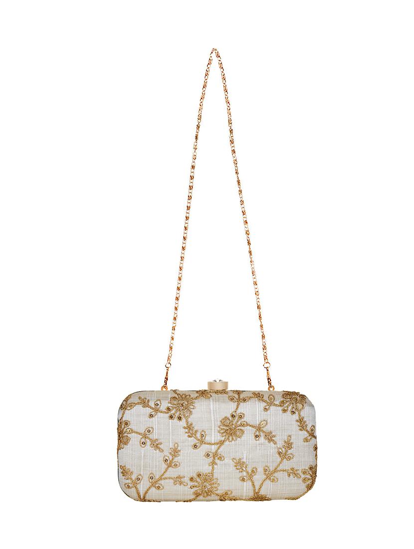 white faux silk box clutch - 16939257 - Zoom Image - 5