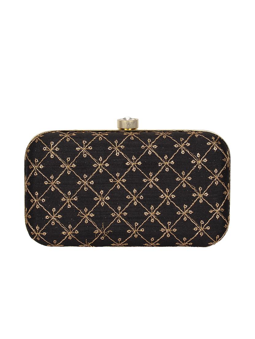 black faux silk box clutch - 16939268 - Zoom Image - 2