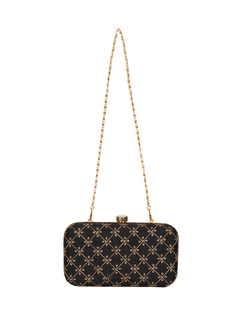 black faux silk box clutch - 16939268 - Zoom Image - 5