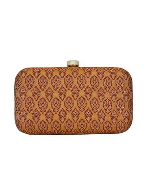orange faux silk box clutch - 16939279 - Standard Image - 2