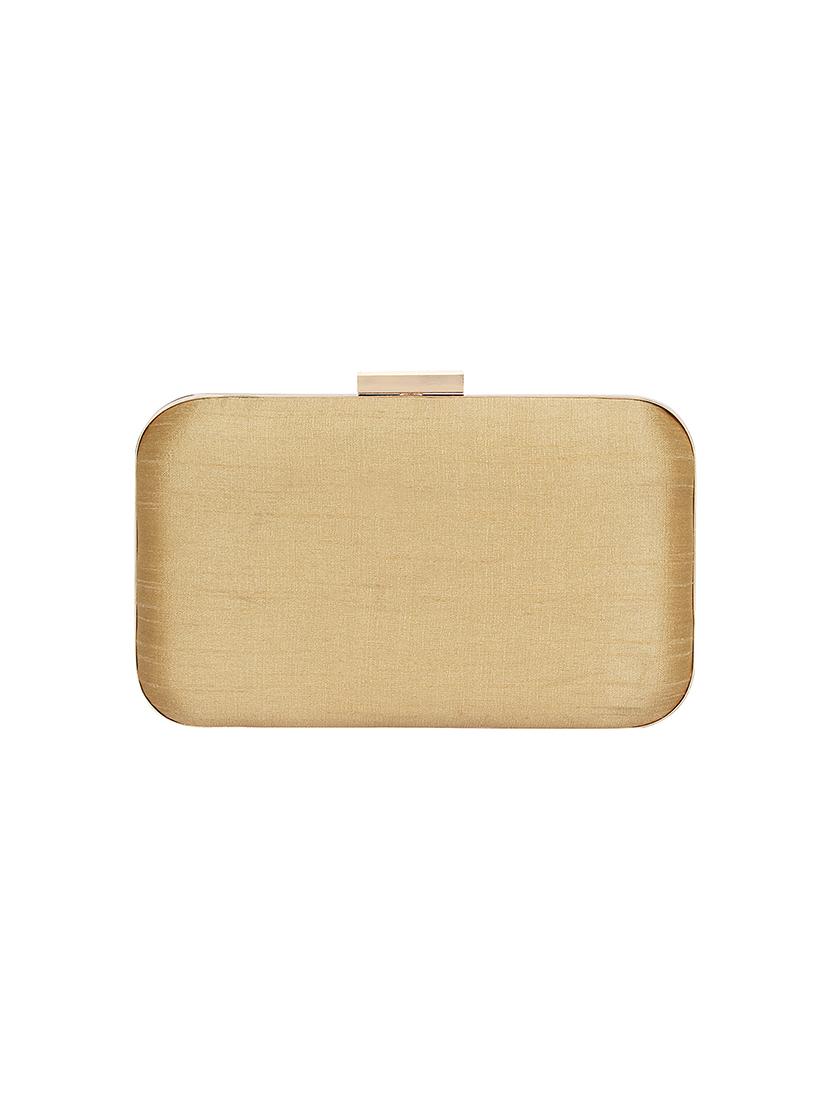 gold faux silk box clutch - 16939299 - Zoom Image - 2