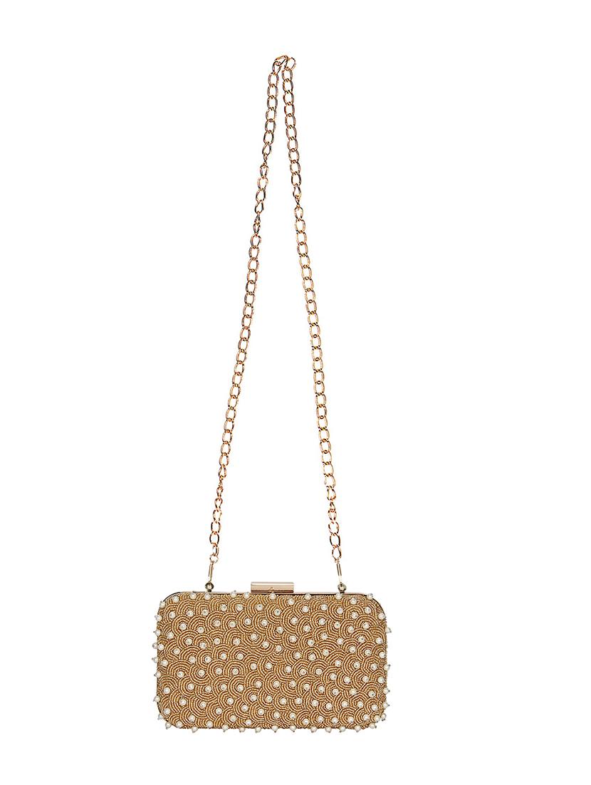 gold faux silk box clutch - 16939299 - Zoom Image - 5