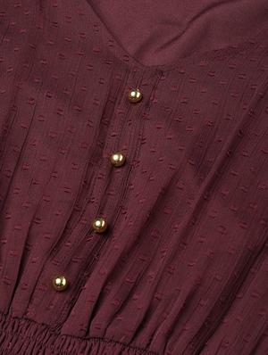 smocked waist dobby flared dress - 16940195 - Standard Image - 5