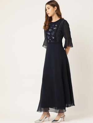 embroidered panel maxi dress - 16940200 - Standard Image - 2