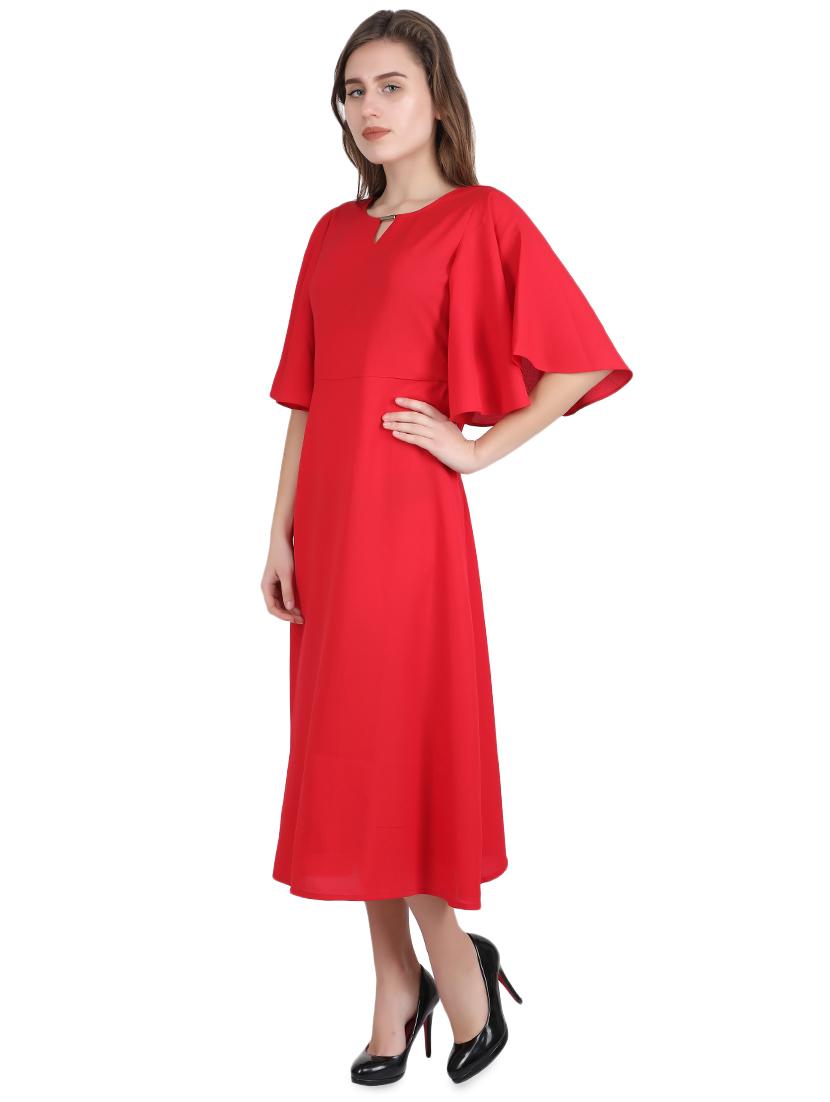 flutter sleeves a-line dress - 16940485 - Zoom Image - 2