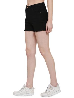 frayed hem denim shorts - 16940614 - Standard Image - 2