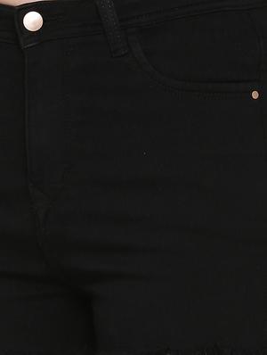 frayed hem denim shorts - 16940614 - Standard Image - 5