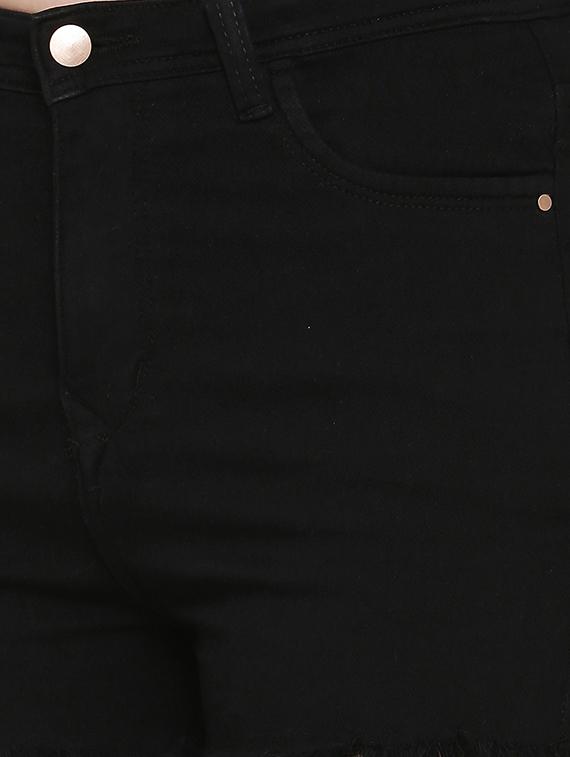 frayed hem denim shorts - 16940614 - Zoom Image - 5
