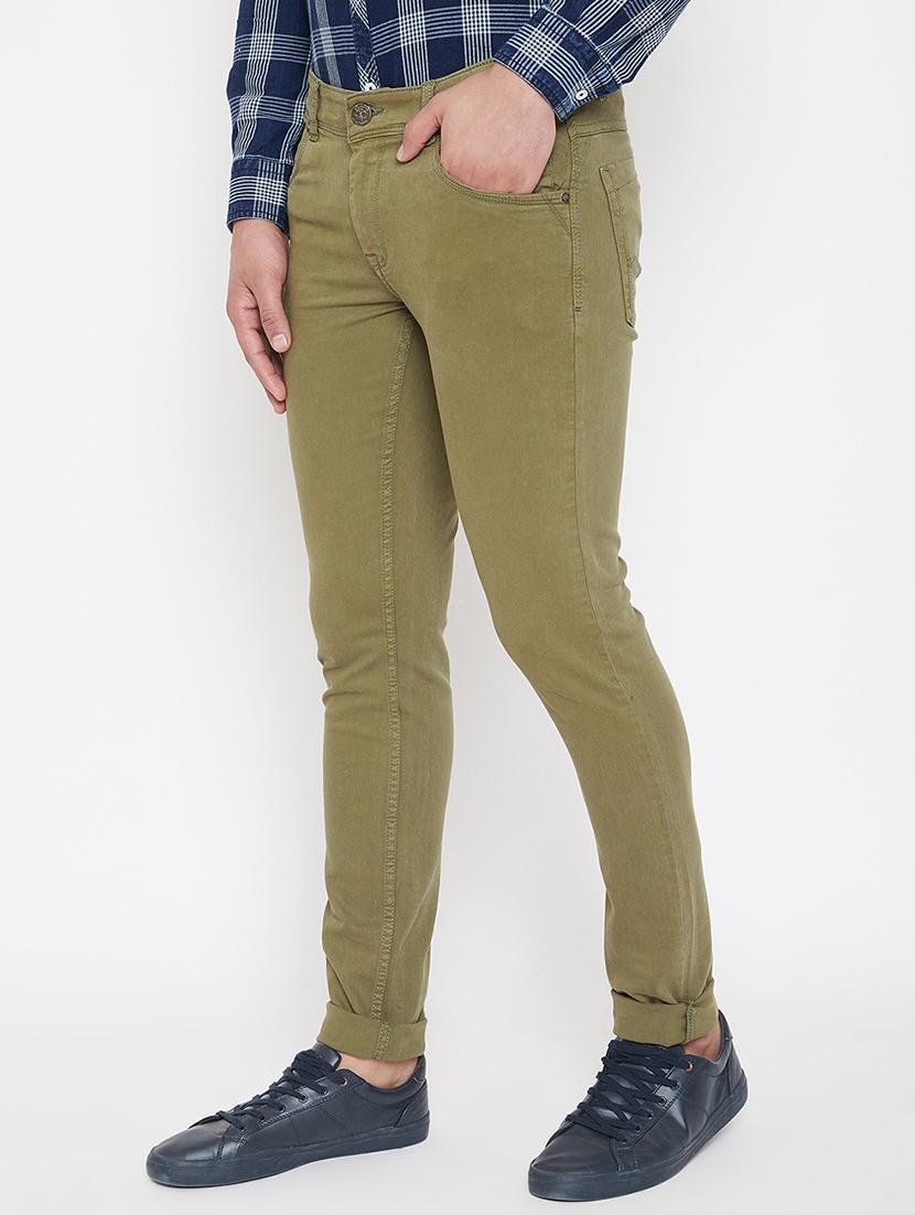 green plain denim jeans - 16941116 - Zoom Image - 2