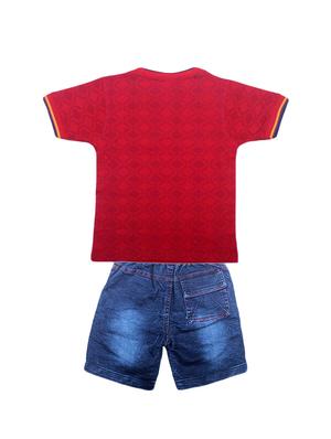 red cotton dungarees twin set - 16942220 - Standard Image - 2