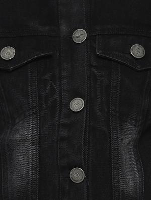 varsity ribbed cropped denim jacket - 16943315 - Standard Image - 5