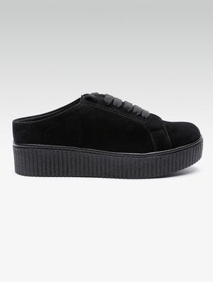 black leatherette slip on casual shoes - 16945881 - Standard Image - 2