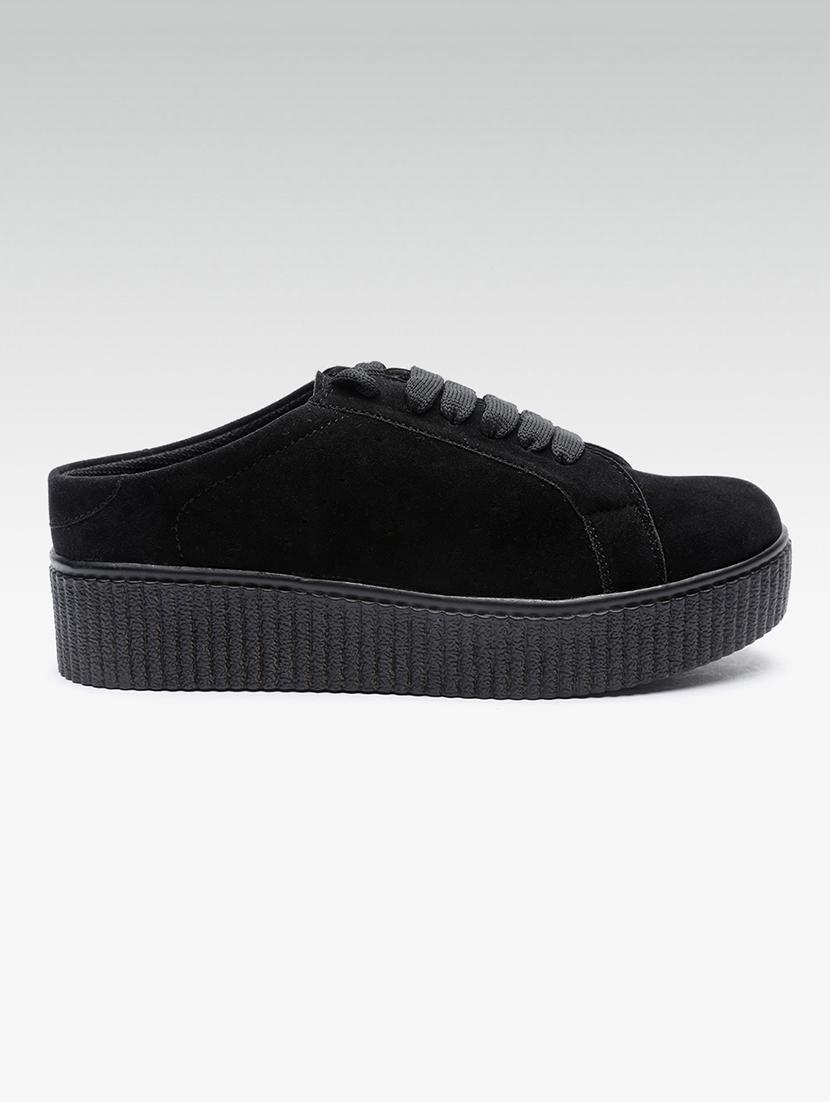 black leatherette slip on casual shoes - 16945881 - Zoom Image - 2