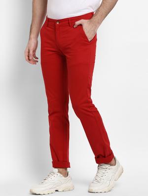 red solid chinos - 16946083 - Standard Image - 2