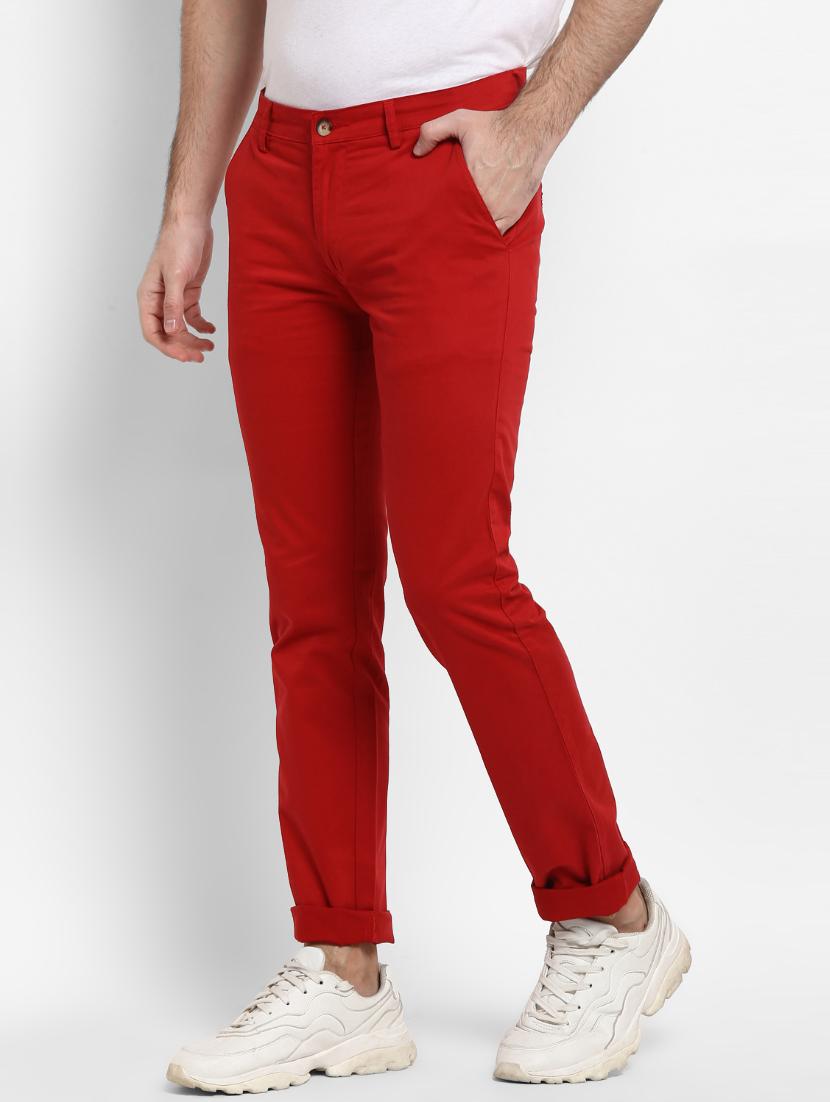 red solid chinos - 16946083 - Zoom Image - 2