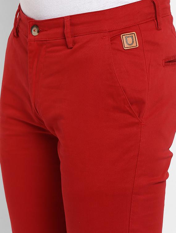 red solid chinos - 16946083 - Zoom Image - 5