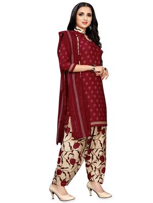 printed patiyala unstitched suit - 16946915 - Standard Image - 2