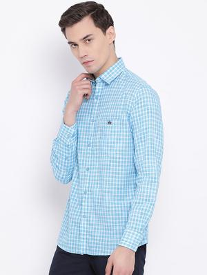 light blue checkered casual shirt - 16947594 - Standard Image - 2