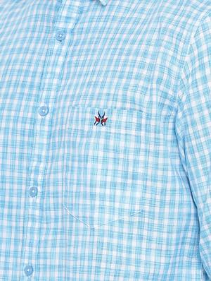 light blue checkered casual shirt - 16947594 - Standard Image - 5