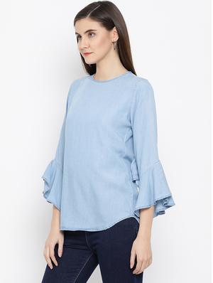 bell sleeved solid top - 16949527 - Standard Image - 2