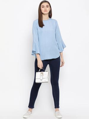 bell sleeved solid top - 16949527 - Standard Image - 5