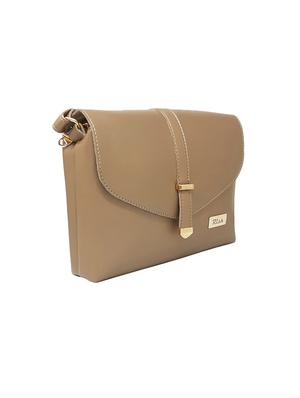gold leatherette (pu) sling bag - 16949589 - Standard Image - 5