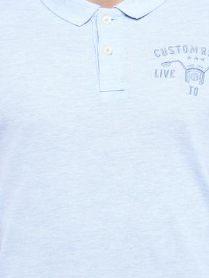 light blue solid polo t-shirt - 16950217 - Standard Image - 5