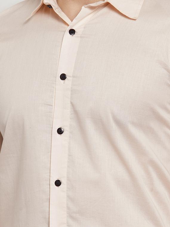 peach solid casual shirt - 16950569 - Zoom Image - 5