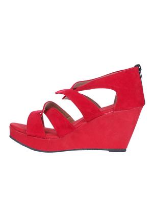red closed back wedges - 16951737 - Standard Image - 2