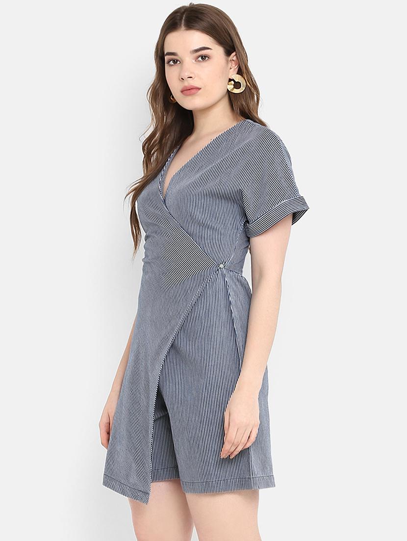 button closure striped romper - 16952701 - Zoom Image - 2
