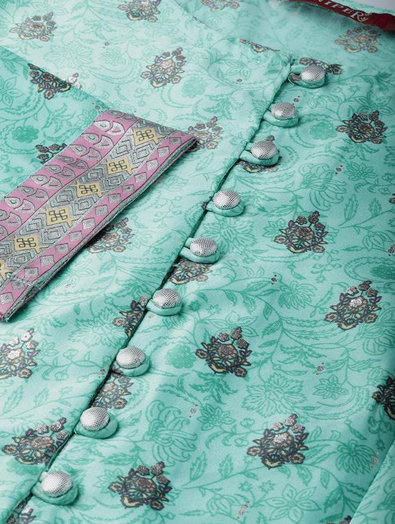 foil print panelled lehenga - 16953119 - Zoom Image - 5