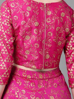 foil print panelled lehenga - 16953120 - Standard Image - 5