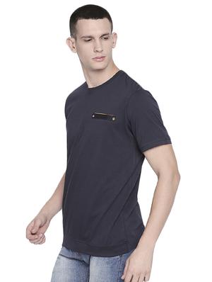 blue solid pocket t-shirt - 16953371 - Standard Image - 2