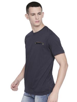 navy blue solid pocket t-shirt - 16953386 - Standard Image - 2