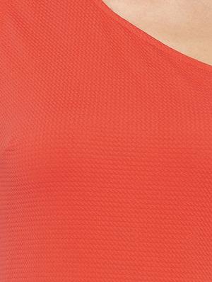 single shoulder solid skater dress - 16954123 - Standard Image - 5