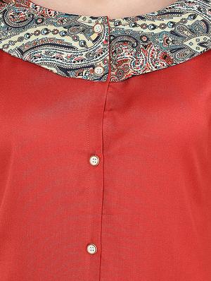 contrast detail button up a-line dress - 16954131 - Standard Image - 5