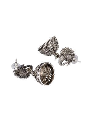silver brass jhumka earring - 16955322 - Standard Image - 2