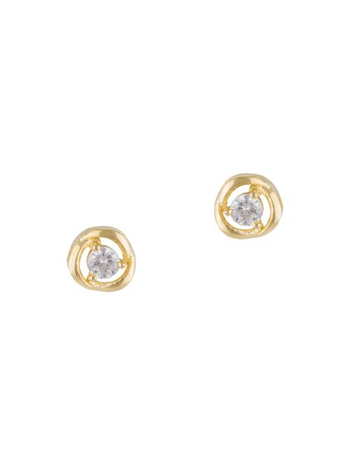 gold brass studs earring - 16955344 - Standard Image - 1